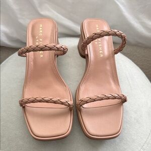 Marc Fisher Braided Double-Strap Slide Sandals in Blush Pink